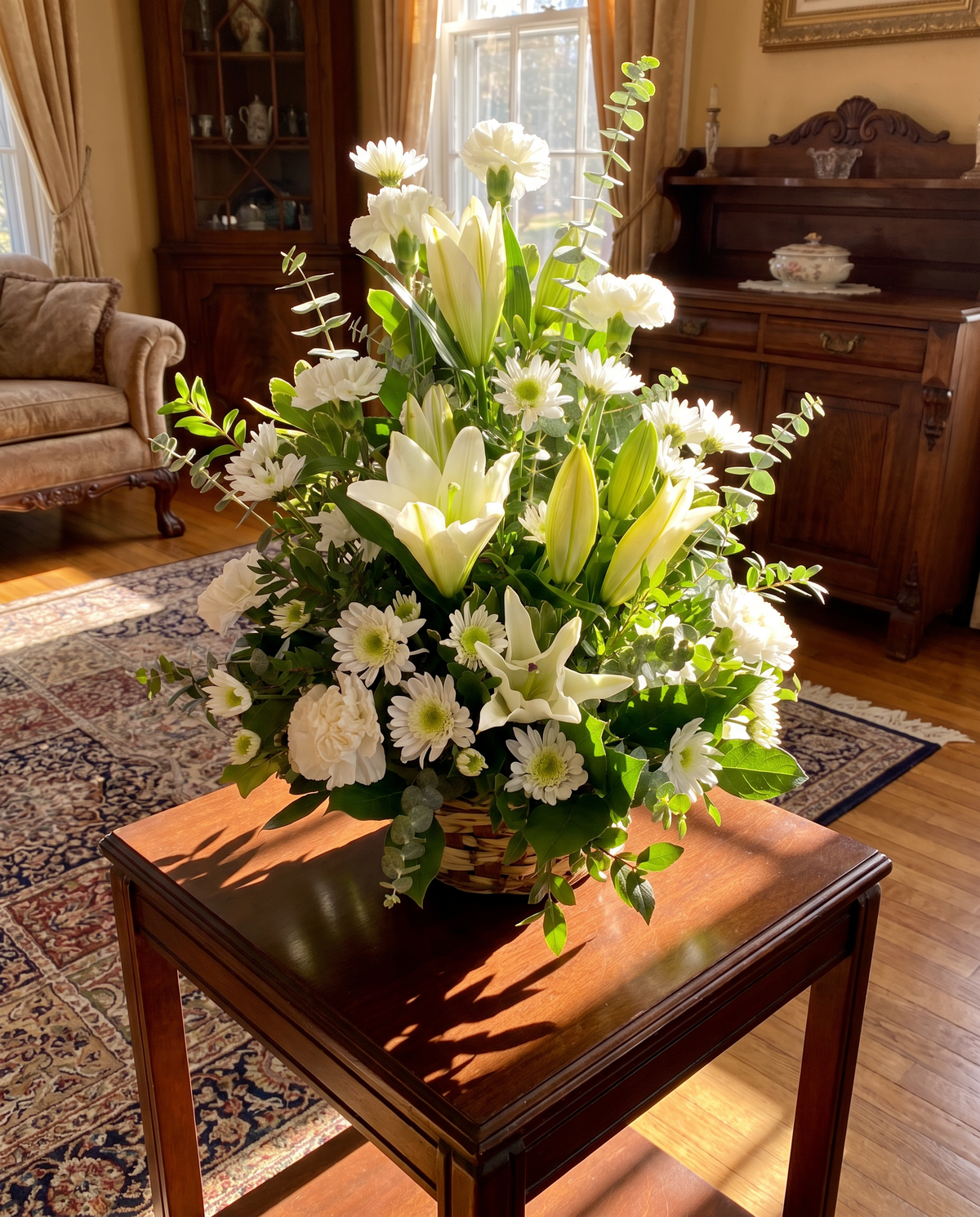 Peaceful White Lilies