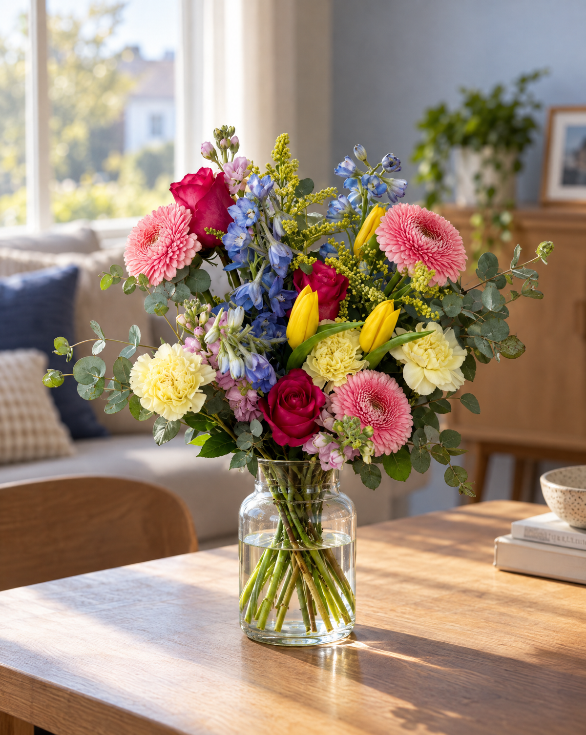 suburban, very normal looking. Consider a vase (these are flowers) @Cut Confetti Bouquet