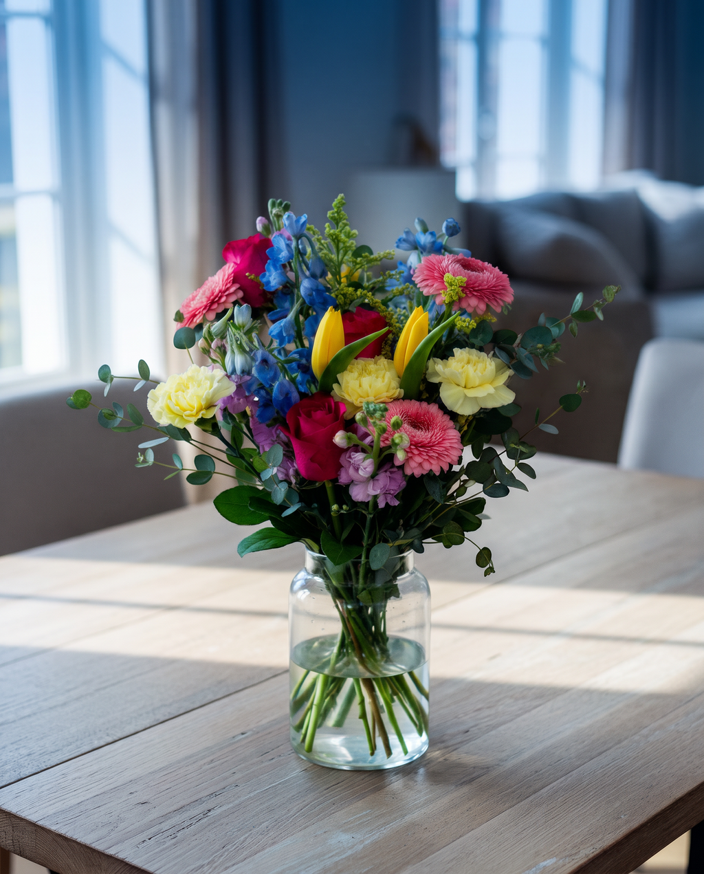 suburban, very normal looking. Consider a vase (these are flowers) @Cut Confetti Bouquet